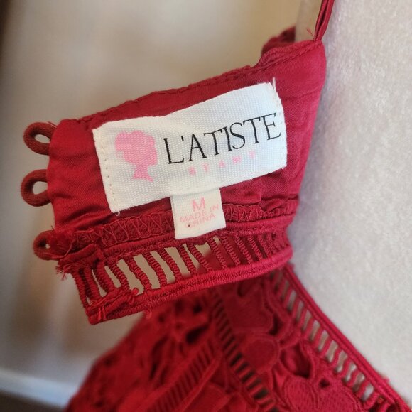 L'Atiste by Amy Red Lace Dress - Medium - Picture 6 of 6